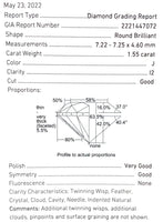 18k 1.55 Carat Genuine Diamond Engagement Ring with GIA Report 2.55cttw (#J6741)