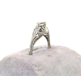14k Gold Art Deco .37ct Genuine Natural Diamond Filigree Engagement Ring #J5445