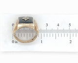 10k Gold Men's Genuine Natural Black Onyx and Diamond Ring Size 7 (#J6630)