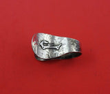 Antique Hammered by John Bellis Sterling Silver Napkin Clip Applied "F" 1 3/4"