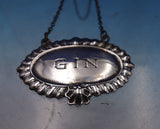 Sterling Silver Liquor Label "Gin" Gadroon 2 1/8" x 1 1/2" (#6869)