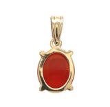14k Yellow Gold Genuine Natural Carnelian Signet Initial "A" Pendant (#J7345)