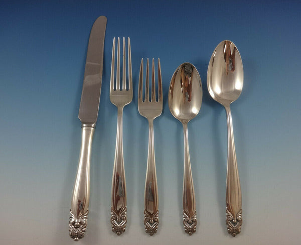 King Christian by Wallace Sterling Silver Flatware Set For 12 Service 67 Pieces
