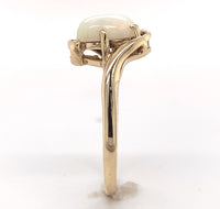10k Yellow Gold Australian Genuine Natural Opal Bypass Ring Size 6 (#J6782)