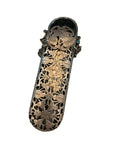 Silverplate Chatelaine Eye Glasses Case with Pierced Engraved Flowers (#J1312)