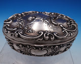 Mauser Sterling Silver Dresser Box Oval with Cherub and Hinged Lid #3708 (#7898)