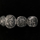 Frank Whiting Figural Sterling Silver Five Medallion Scarf Pin 2 7/8" (#J5575)