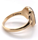 10k Yellow Gold Genuine Natural Black Onyx Signet Initial "I" Ring 8.5 (#J7411)