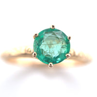 10k Yellow Gold Antique .72ct Genuine Natural Emerald Ring Size 6.25 (#J6382)