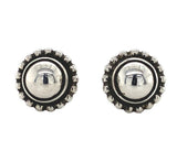 Georg Jensen Sterling Pair Moonlight Blossom Stud Earrings with Pouch (#J6854)