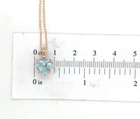 14k Rose Gold 1.73 Carat Heart Shape Genuine Natural Aquamarine Pendant (#J6728)