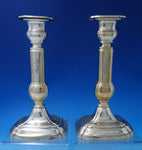 Gorham Sterling Silver Candlestick Pair #170 English Reproduction 1784 (#6015)