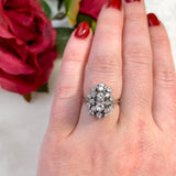 14k White Gold 1.12ct TW Genuine Natural Diamond Cocktail Ring Size 6 (#J7168)