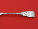 James Beebe English Georgian Sterling Silver Berry Spoon Leaf Bowl Chased 9"
