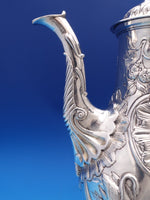 Irish Dublin 1775 Sterling Silver Coffee Pot Swans Birds Swags (#8390)
