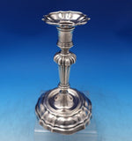 Handmade Hand Hammered Buccellati Italian Sterling Silver Candlestick Pair #7373