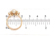 14k Rosey Yellow Gold Cultured Pearl Three-Stone Ring Size 7.5 Jewelry (#J6780)