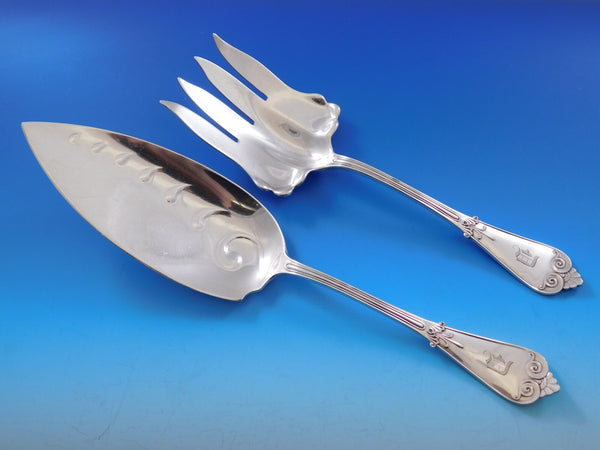 Beekman by Tiffany and Co Sterling Silver Fish Serving Set 2pc Scroll Design