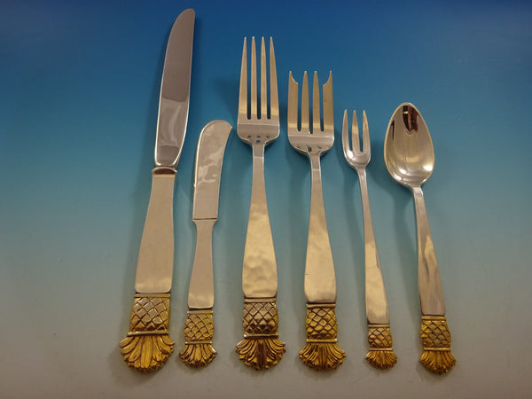 Grenada Gold by Old Newbury Crafters Sterling Silver Flatware Set Service 24 Pc