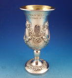 Judaica Sterling Silver Seder Cup GW w/ Applied Wreaths Swags Flowers 6" (#8788)