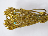 Gilt Brass Tussie Mussie Posey Posy Holder with Six Turquoise (#J1220)