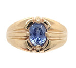 10k Yellow Gold 1.19ct Genuine Natural Sapphire Men's Ring Size 8.75 (#J6745)