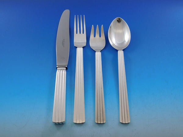 Bernadotte by Georg Jensen Silverplated Flatware Set For 12 Service 48 Pieces