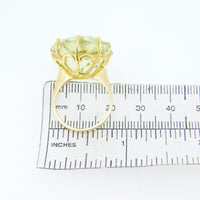 14k Gold Large Specialty Flower Star Cut Genuine Smoky Quartz Ring (#J4244)