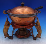 Joseph Heinrichs Mixed Metals Wood Chafing Dish w/ 3-D Rabbits Undertray (#8817)