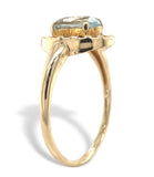 10k Yellow Gold Ring with Oval 1.22ct Genuine Natural Aquamarine Size 7 (#J6771)