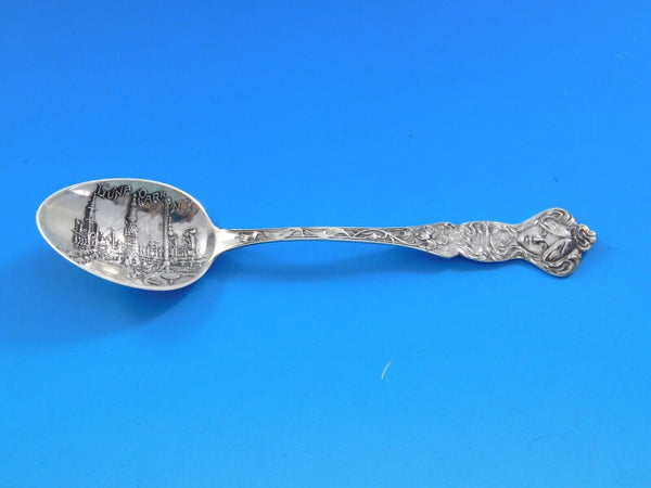 Daphne by Paye Baker Sterling Silver Souvenir Spoon Luna Park NY 5 1/4" Figural