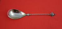 German Sterling by Various Makers Preserve Spoon .800 silver twisted hand 8 1/8"