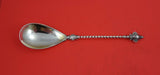 German Sterling by Various Makers Preserve Spoon .800 silver twisted hand 8 1/8"