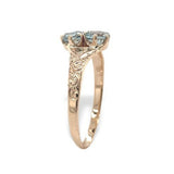 Victorian 10k Rosey Yellow Gold .43ct Genuine Natural Aquamarine Ring (#J7483)