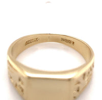 14k Yellow Gold Blank Signet Ring Jewelry (#J5770)