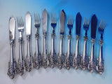 Grande Baroque by Wallace Sterling Silver Individual Fish Set 12 pieces HHWS