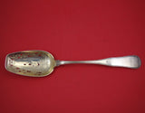 Danish Sterling Silver Platter Spoon Pierced Hand Chased 12" Serving Antique