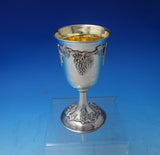 Judaica by Hatice .900 Silver Kiddush Cup Gold Washed Interior 6" x 3" (#5741)