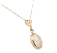 14k Yellow Gold Oval 1.55 Carat Genuine Natural Moonstone Pendant (#J6711)