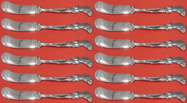 Waltz of Spring by Wallace Sterling Silver Butter Spreader flat handle Set 12pc