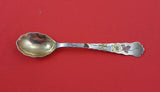 Lap Over Edge Mixed Metals by Tiffany Sterling Demitasse Spoon w/ flowers 4 3/8"
