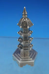 Chinese Export .900 Sterling Silver Pepper Shaker Brick Tower c.1890s WC (#6653)