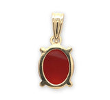 14k Yellow Gold Genuine Natural Carnelian Signet Initial "J" Pendant (#J7348)