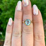 10k Yellow Gold 2.06 Carat Genuine Natural Aquamarine Ring Size 6 (#J6768)