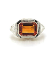 1.09ct Genuine Natural Citrine 10k Yellow Gold Filigree Ring Jewelry (#J5754)