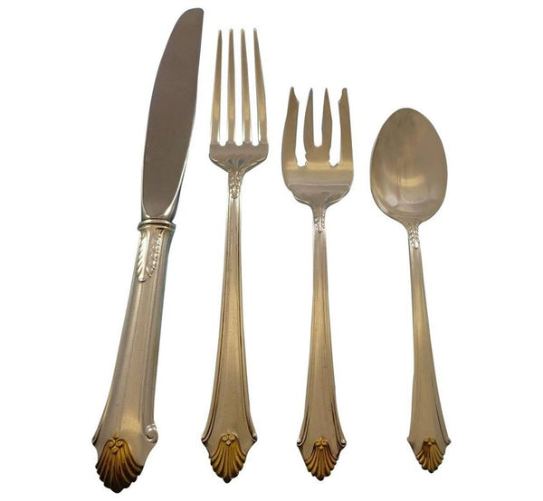 Edgemont Gold by Gorham Sterling Silver Flatware Set 8 Service 38 Pieces Dinner