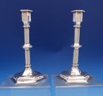 Wm. Hutton and Sons English Victorian Sterling Silver Candlestick Pair (#8433)