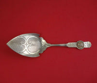 Medallion Coin Silver Pie Server FH All Silver Bright-Cut w/Applied Medallion 9"