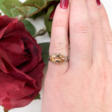 14k White Gold Filigree 2 Carat Precious Genuine Natural Topaz Ring (#J7209)