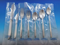 Silver Rhythm by International Sterling Silver Flatware Set Service 89 pcs New